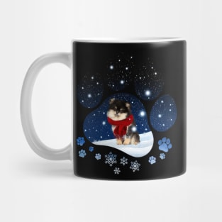 Snow Paw Pomeranian Christmas Winter Holiday Mug